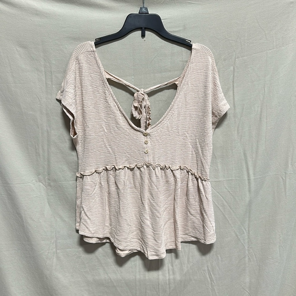 Atelier‎ by Kirious V-Neck Babydoll Top - Women's Size M, Beige NEW / Box 1-18